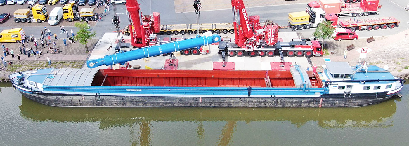Geotechnical verification concerning the tandem lift for loading a 200t hydraulic cylinder // Spedition Bohnet